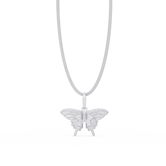 Butterfly Diamond Pendant Necklace