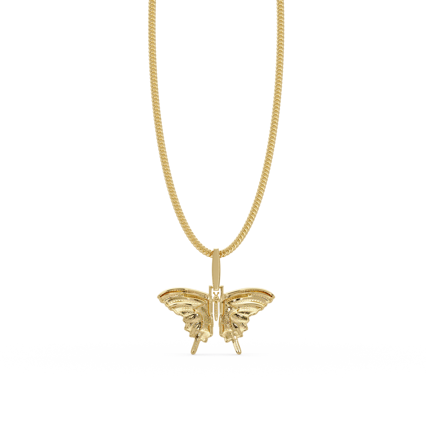 1.93 ct Butterfly Diamond Pendant Necklace | 14K Gold |