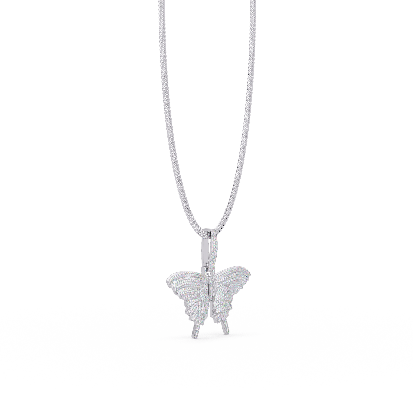 1.93 ct Butterfly Diamond Pendant Necklace | 14K Gold |