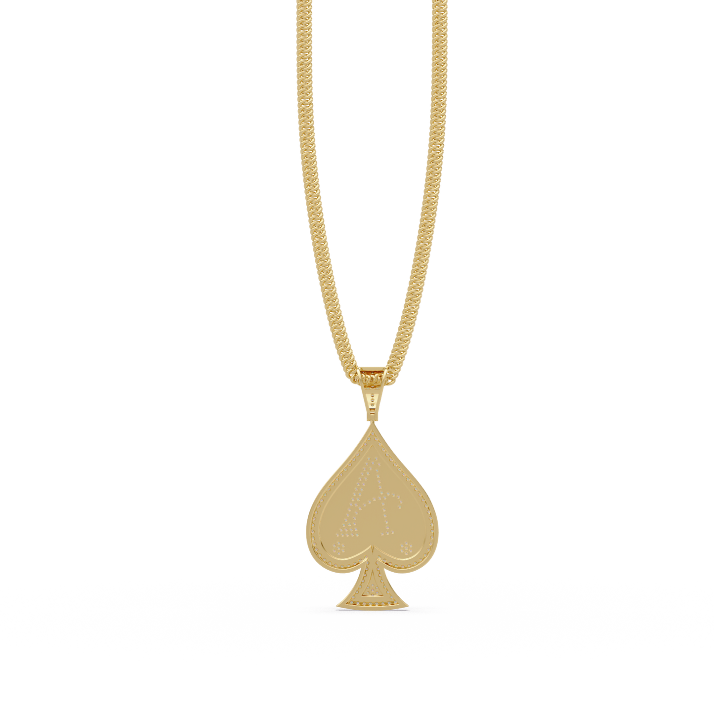 0.92 ct Ace Spade Diamond Pendant Necklace | 14K Gold |