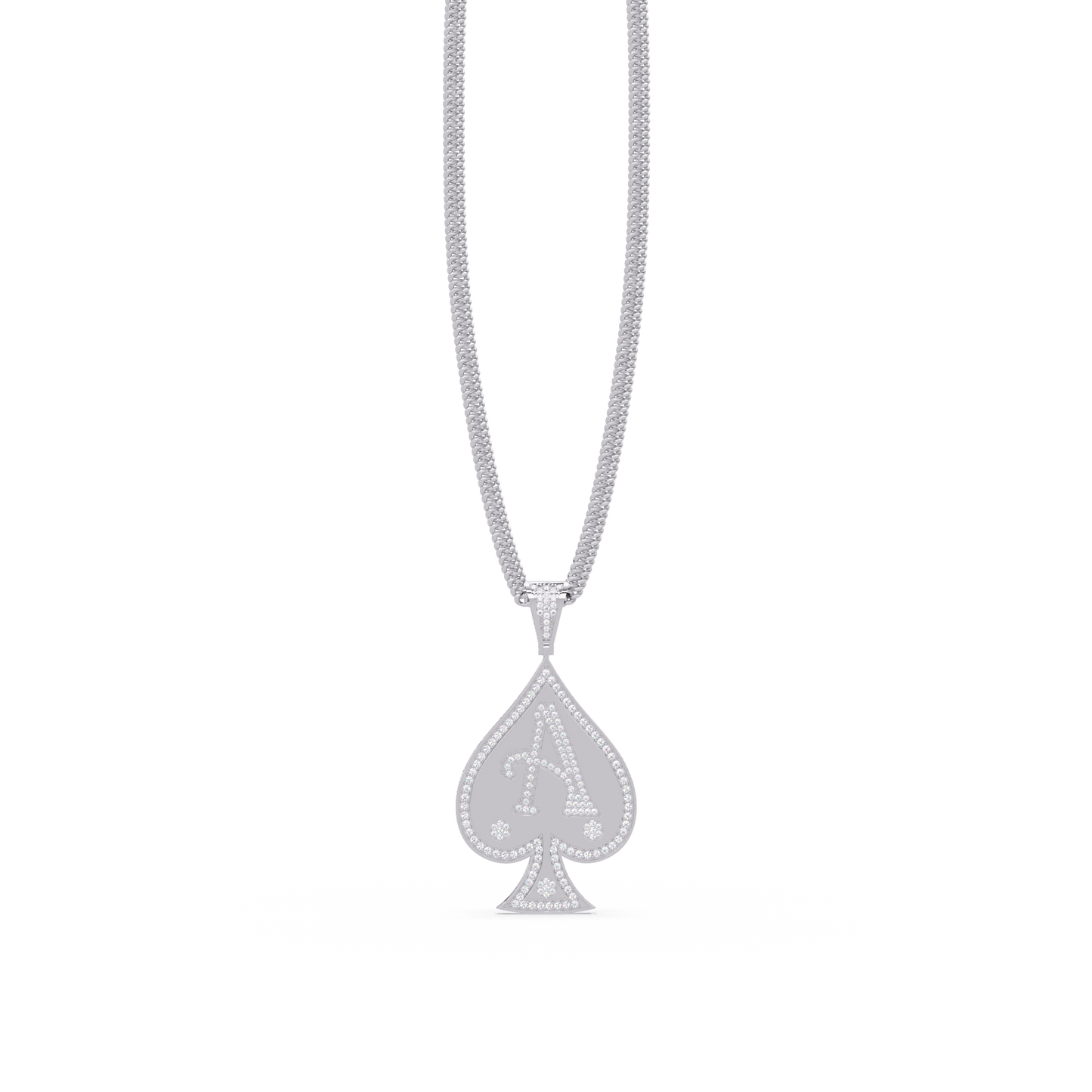 0.92 ct Ace Spade Diamond Pendant Necklace | 14K Gold |