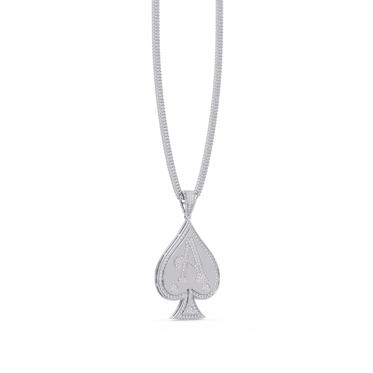 0.92 ct Ace Spade Diamond Pendant Necklace | 14K Gold |