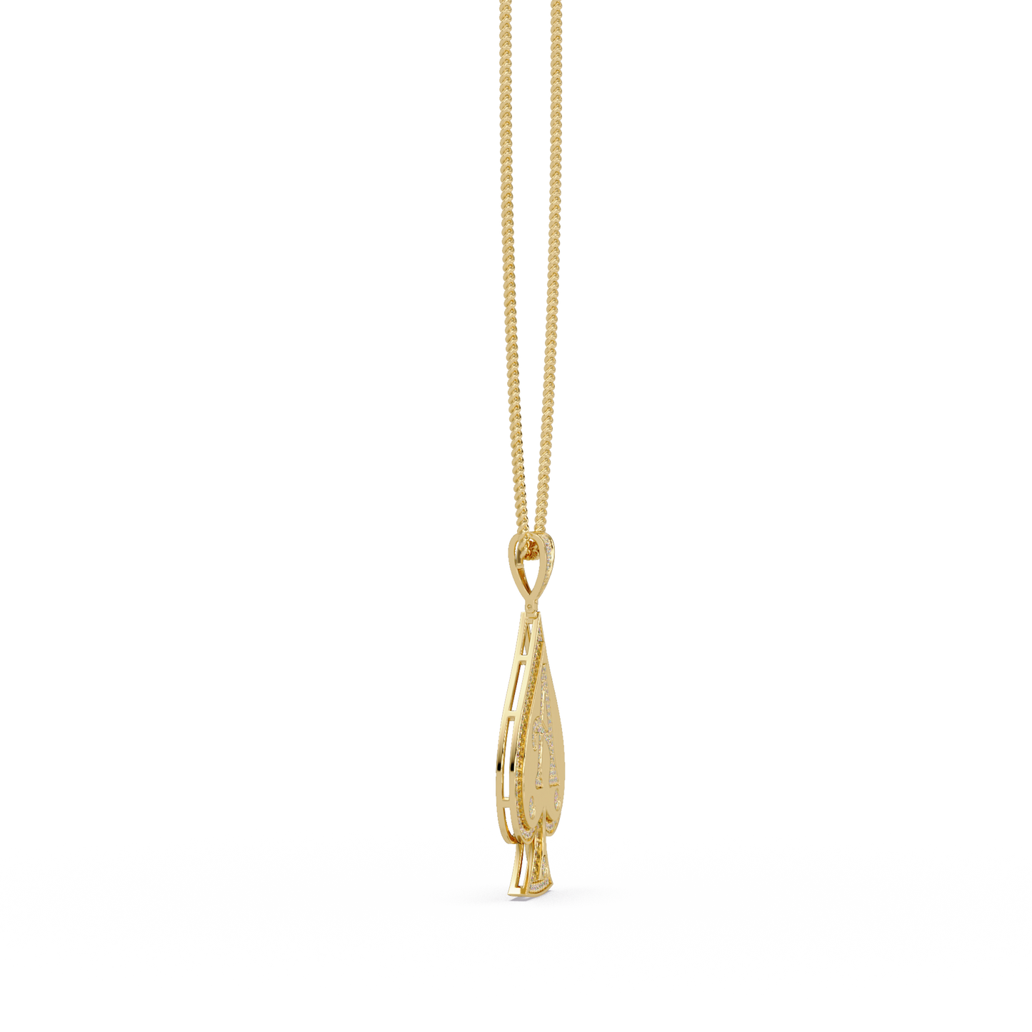 0.92 ct Ace Spade Diamond Pendant Necklace | 14K Gold |