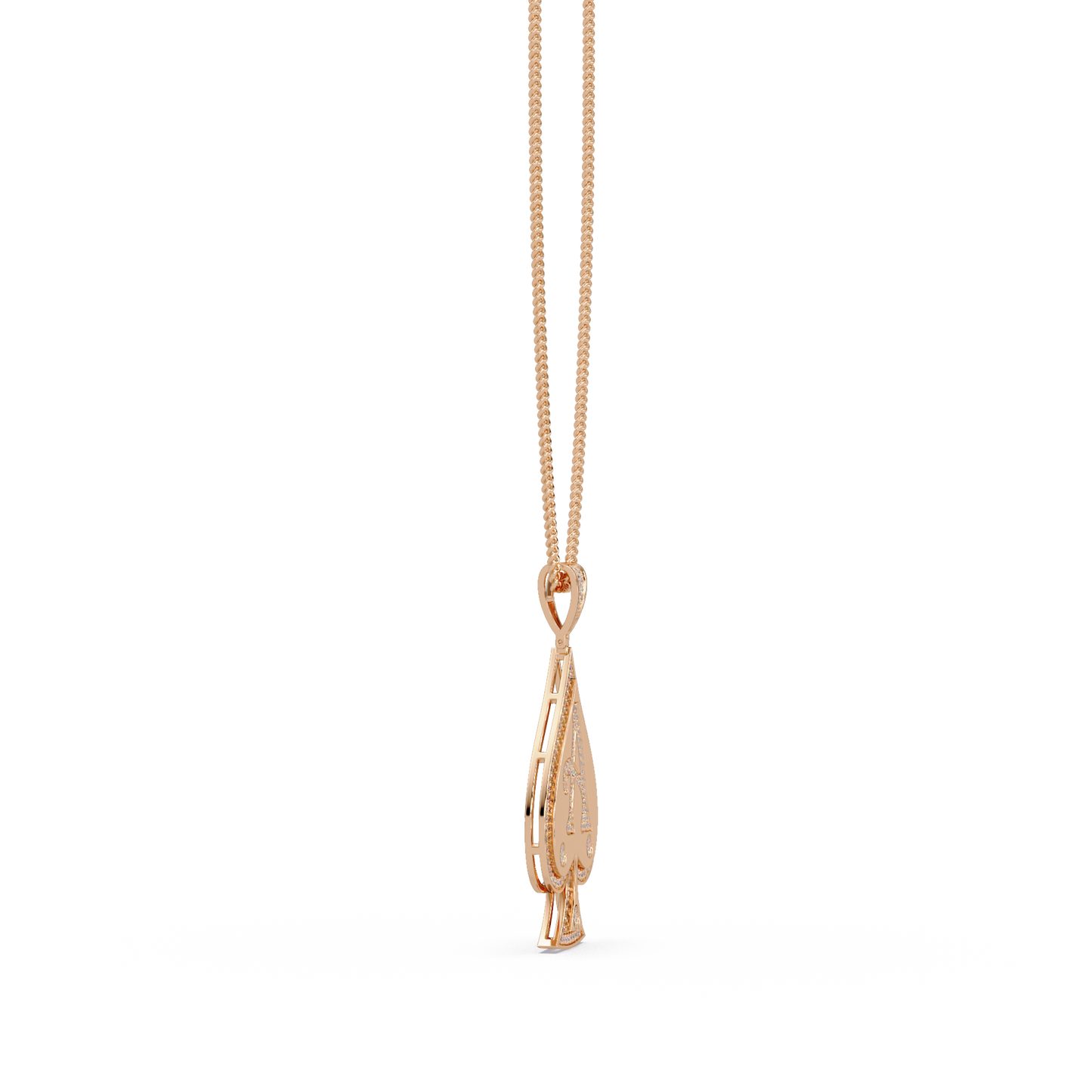 0.92 ct Ace Spade Diamond Pendant Necklace | 14K Gold |