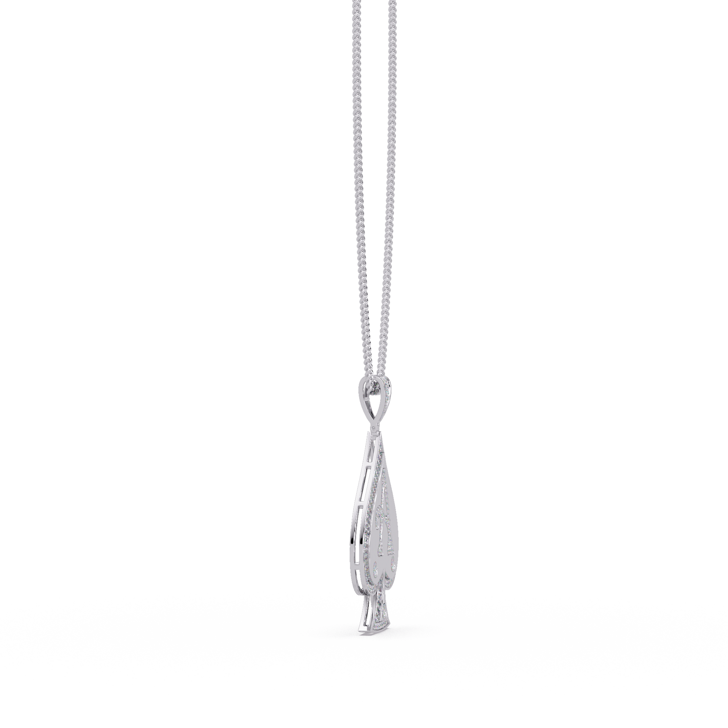 0.92 ct Ace Spade Diamond Pendant Necklace | 14K Gold |