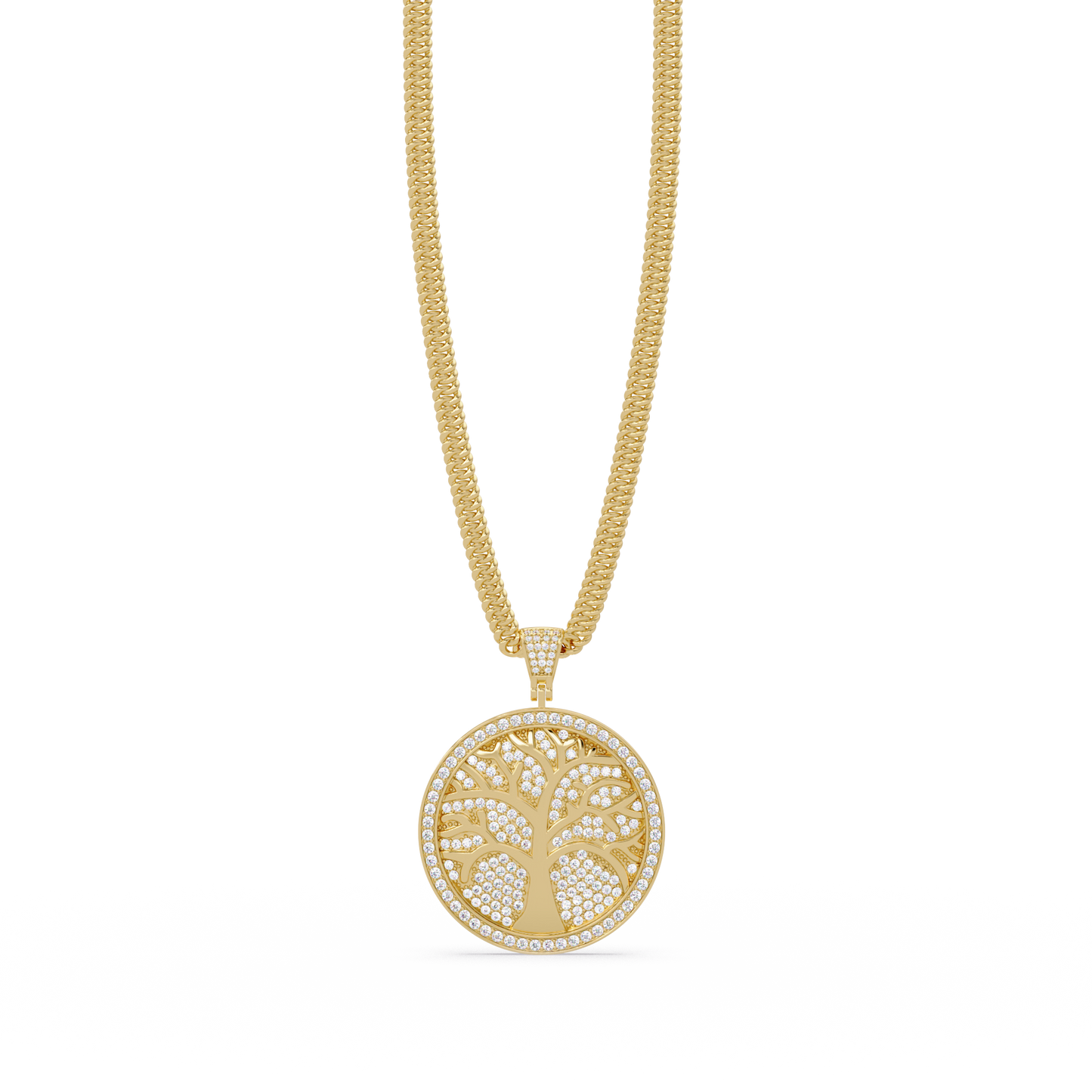 2.68 ct Tree of Life Diamond Pendant Necklace | 14K Gold |