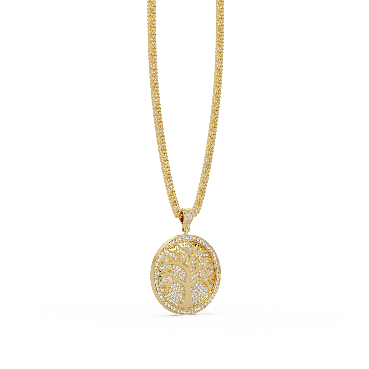 2.68 ct Tree of Life Diamond Pendant Necklace | 14K Gold |