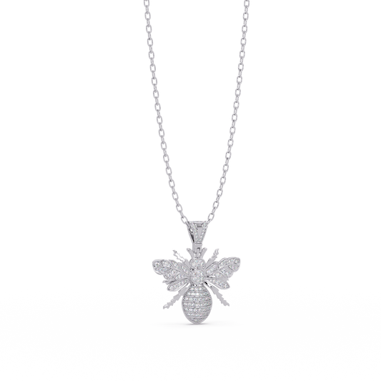 1.04 ct Bee Diamond Pendant Necklace | 14K Gold |