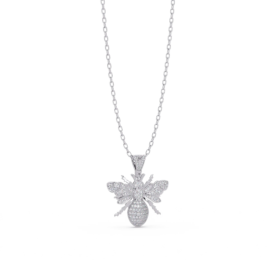 Bee Diamond Pendant Necklace