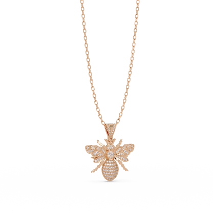 Bee Diamond Pendant Necklace