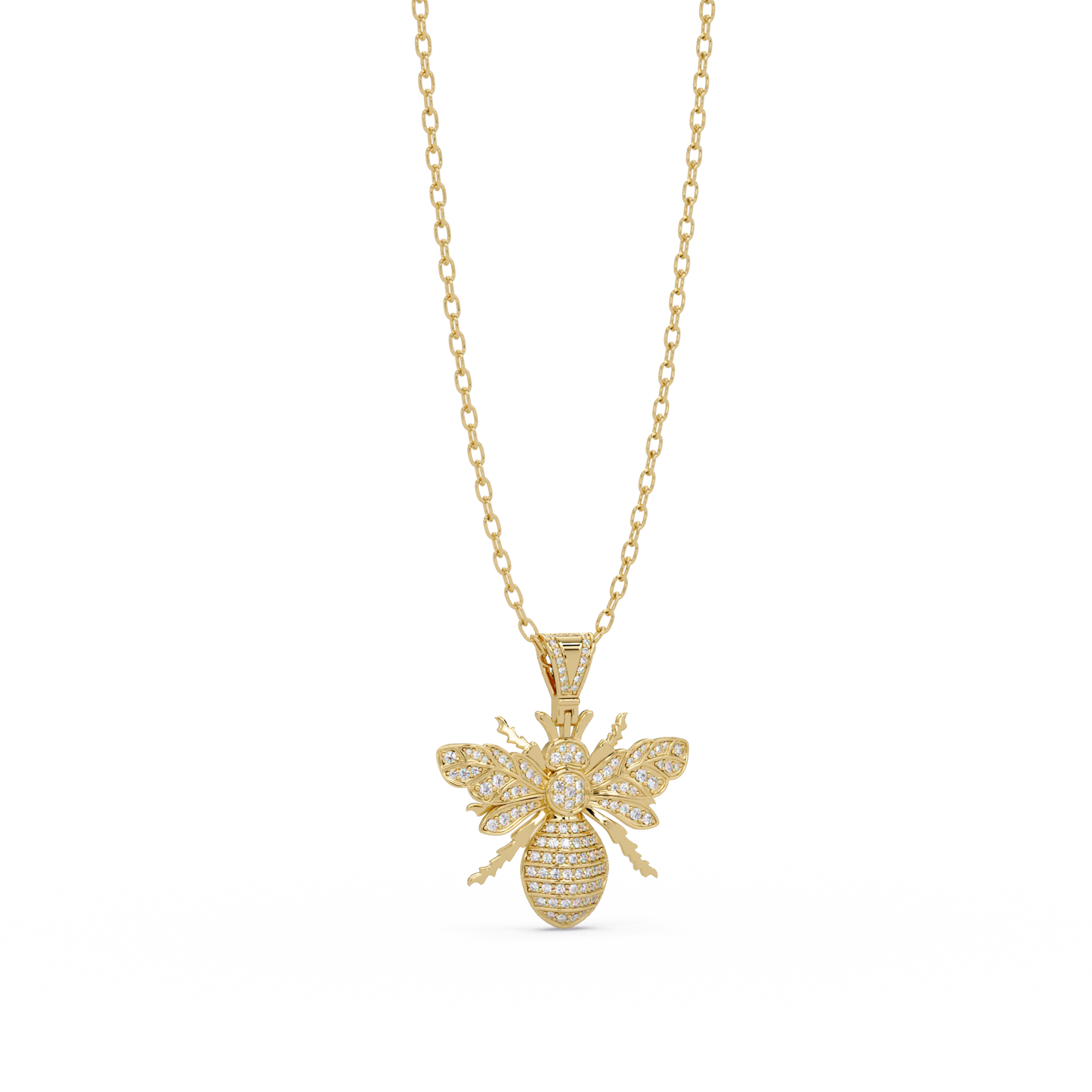 1.04 ct Bee Diamond Pendant Necklace | 14K Gold |