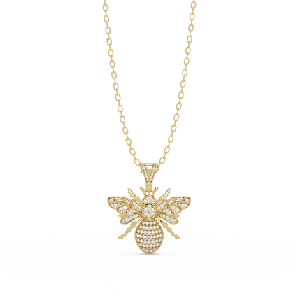 Bee Diamond Pendant Necklace