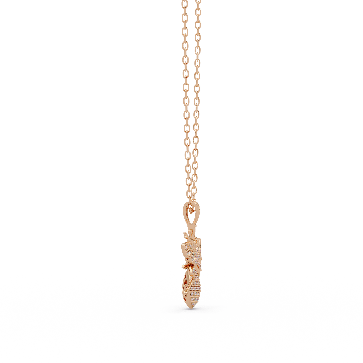 1.04 ct Bee Diamond Pendant Necklace | 14K Gold |