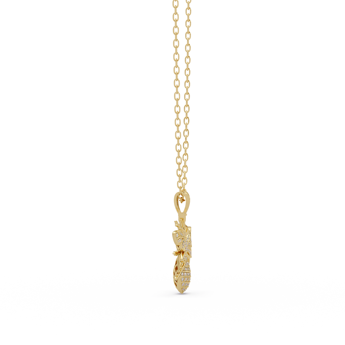 1.04 ct Bee Diamond Pendant Necklace | 14K Gold |
