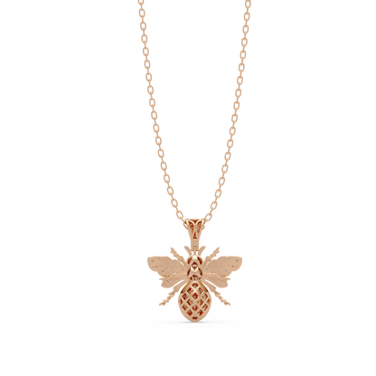 Bee Diamond Pendant Necklace