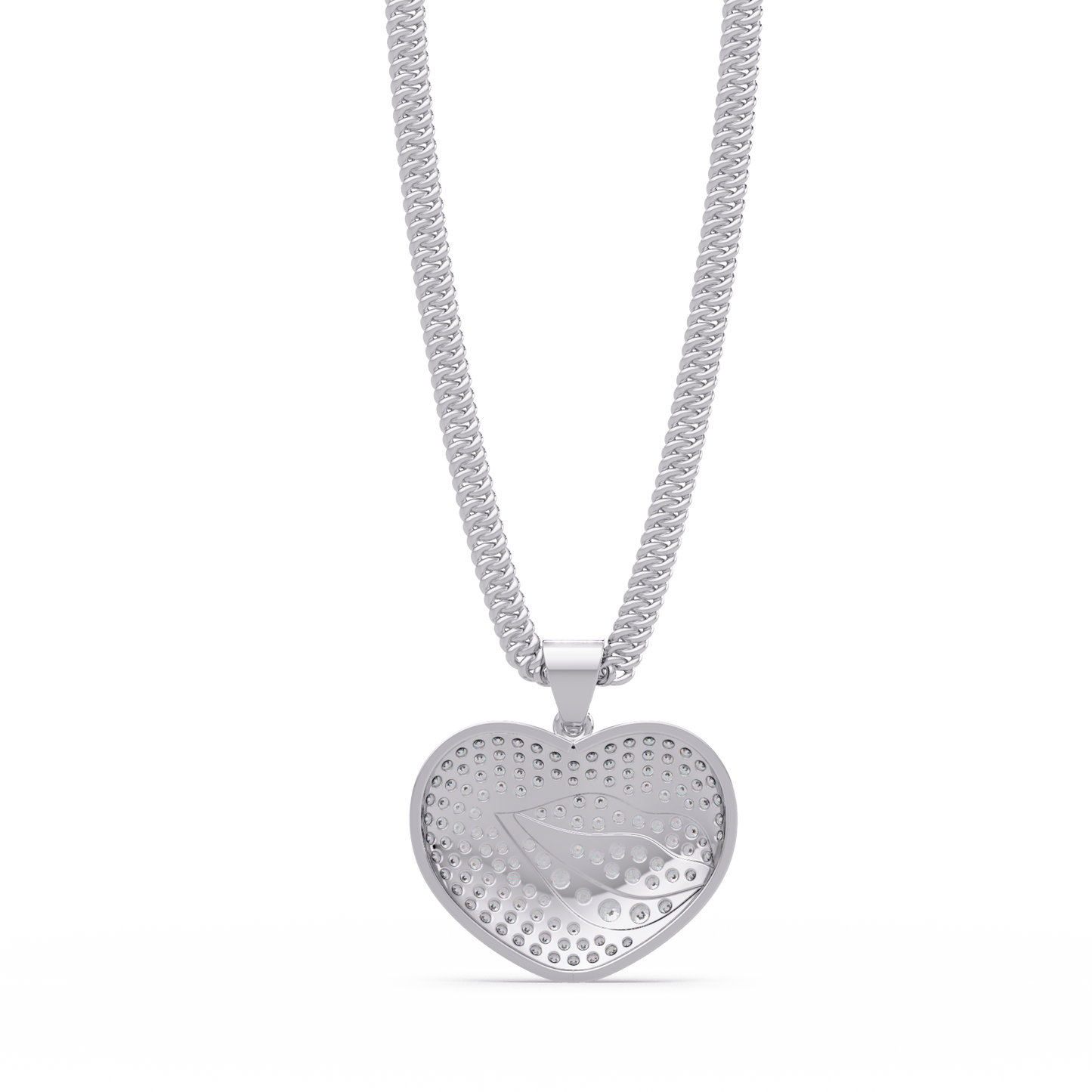 1.66 ct Leaf Heart Diamond Pendant Necklace | 14K Gold |