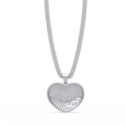 Leaf Heart Diamond Pendant Necklace