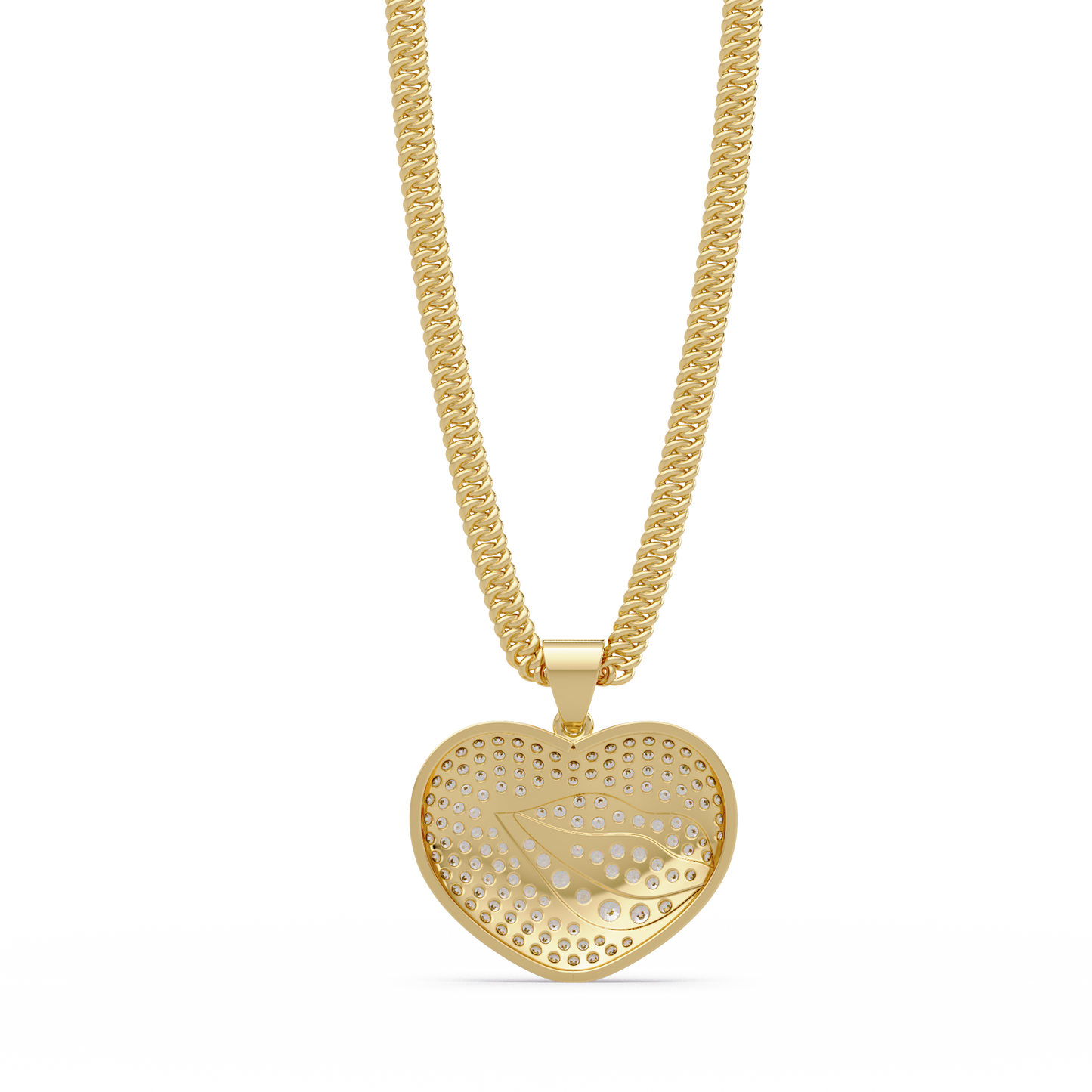 1.66 ct Leaf Heart Diamond Pendant Necklace | 14K Gold |