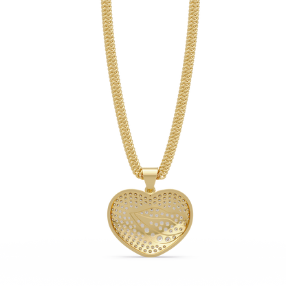 Leaf Heart Diamond Pendant Necklace