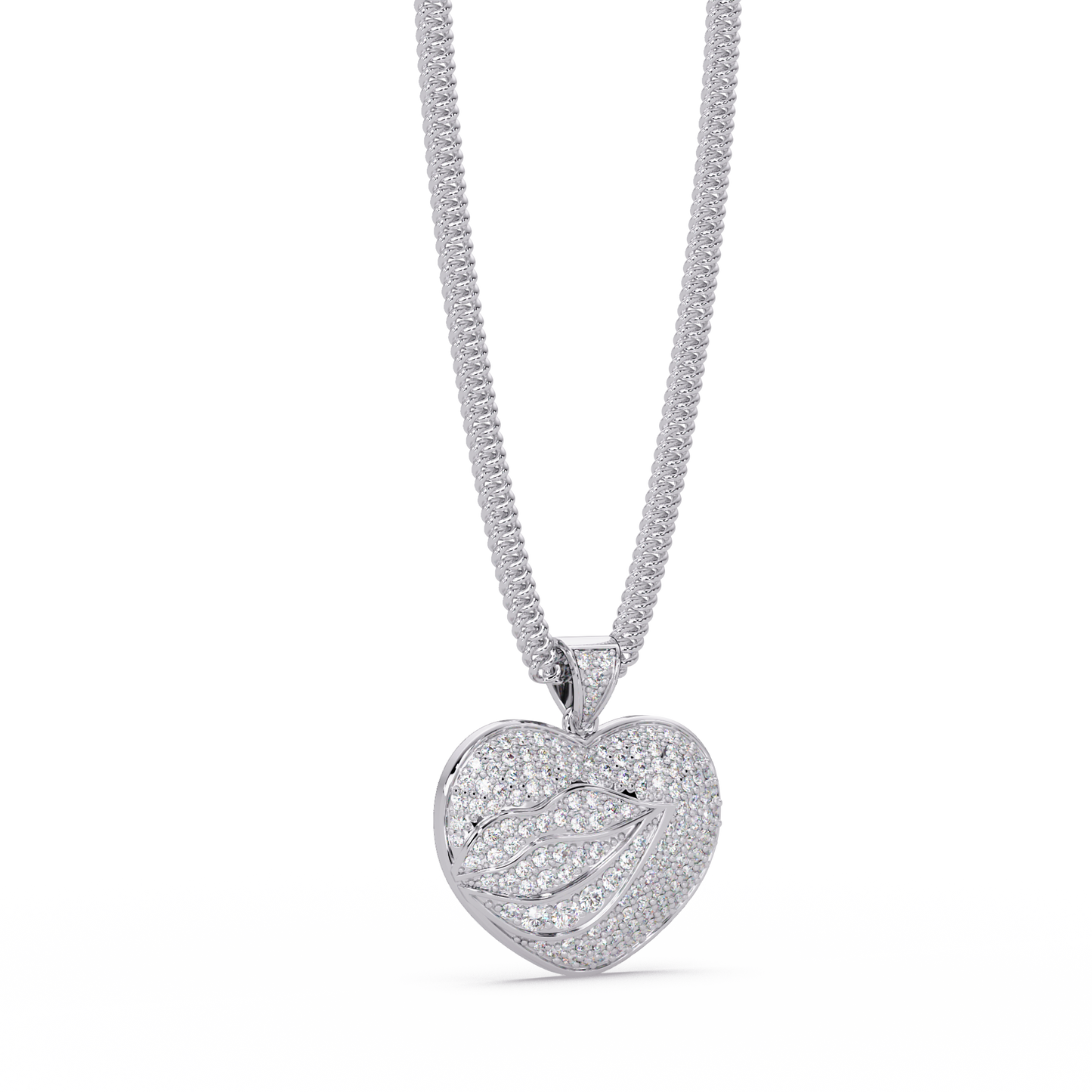 1.66 ct Leaf Heart Diamond Pendant Necklace | 14K Gold |