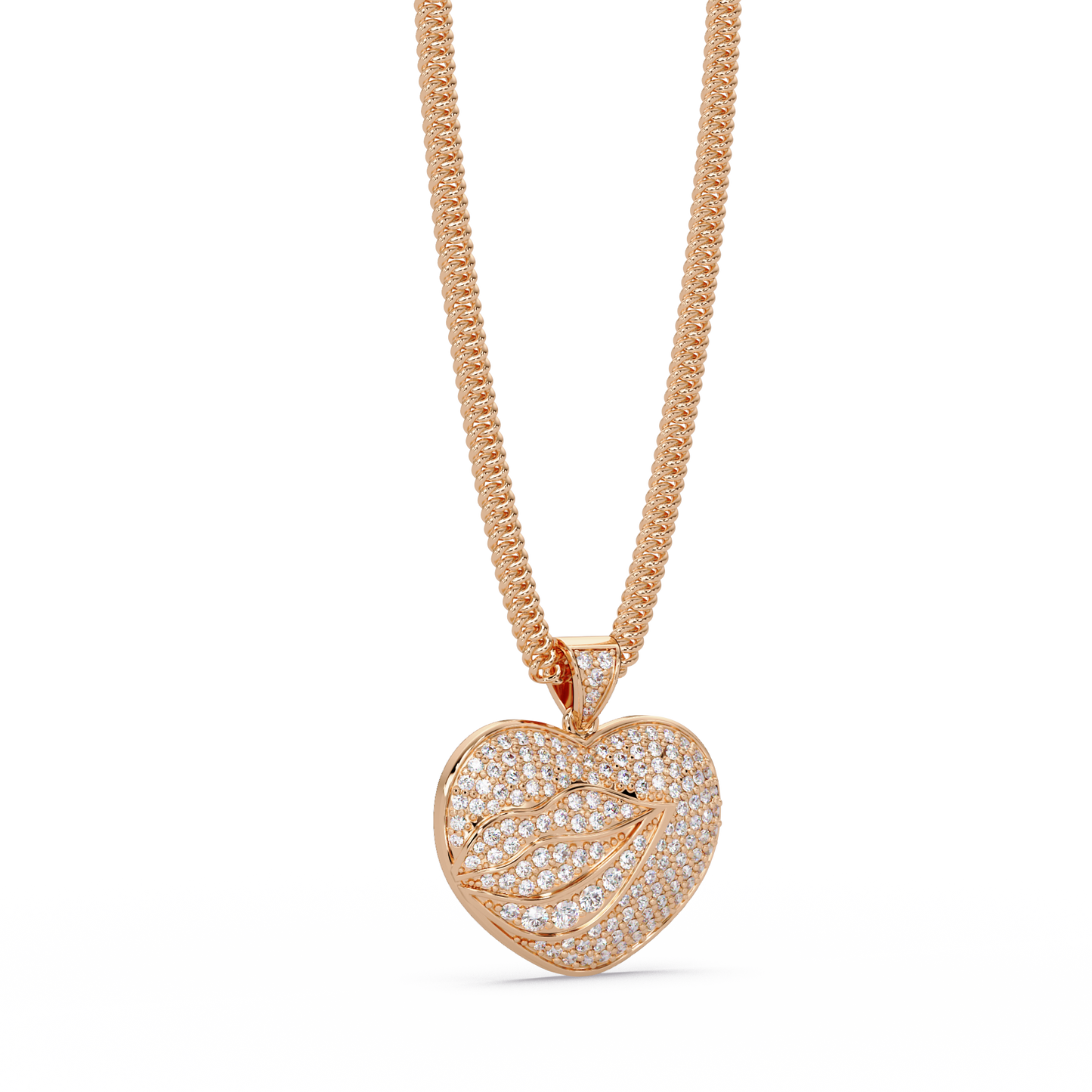1.66 ct Leaf Heart Diamond Pendant Necklace | 14K Gold |