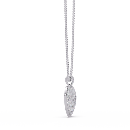 Leaf Heart Diamond Pendant Necklace