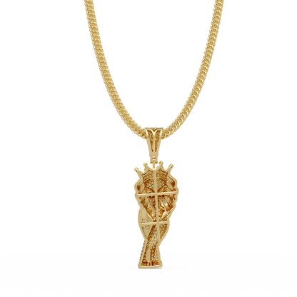 Crowned Pharaoh Diamond Pendant Necklace