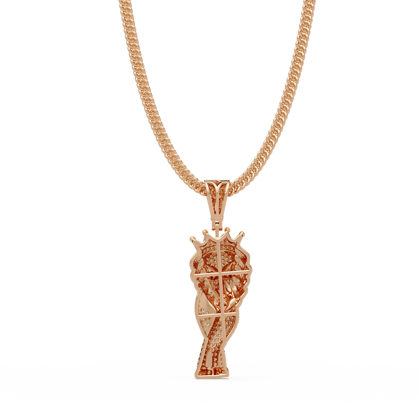 1.12 ct Crowned Pharaoh Diamond Pendant Necklace | 14K Gold |
