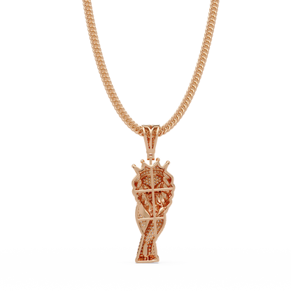 Crowned Pharaoh Diamond Pendant Necklace