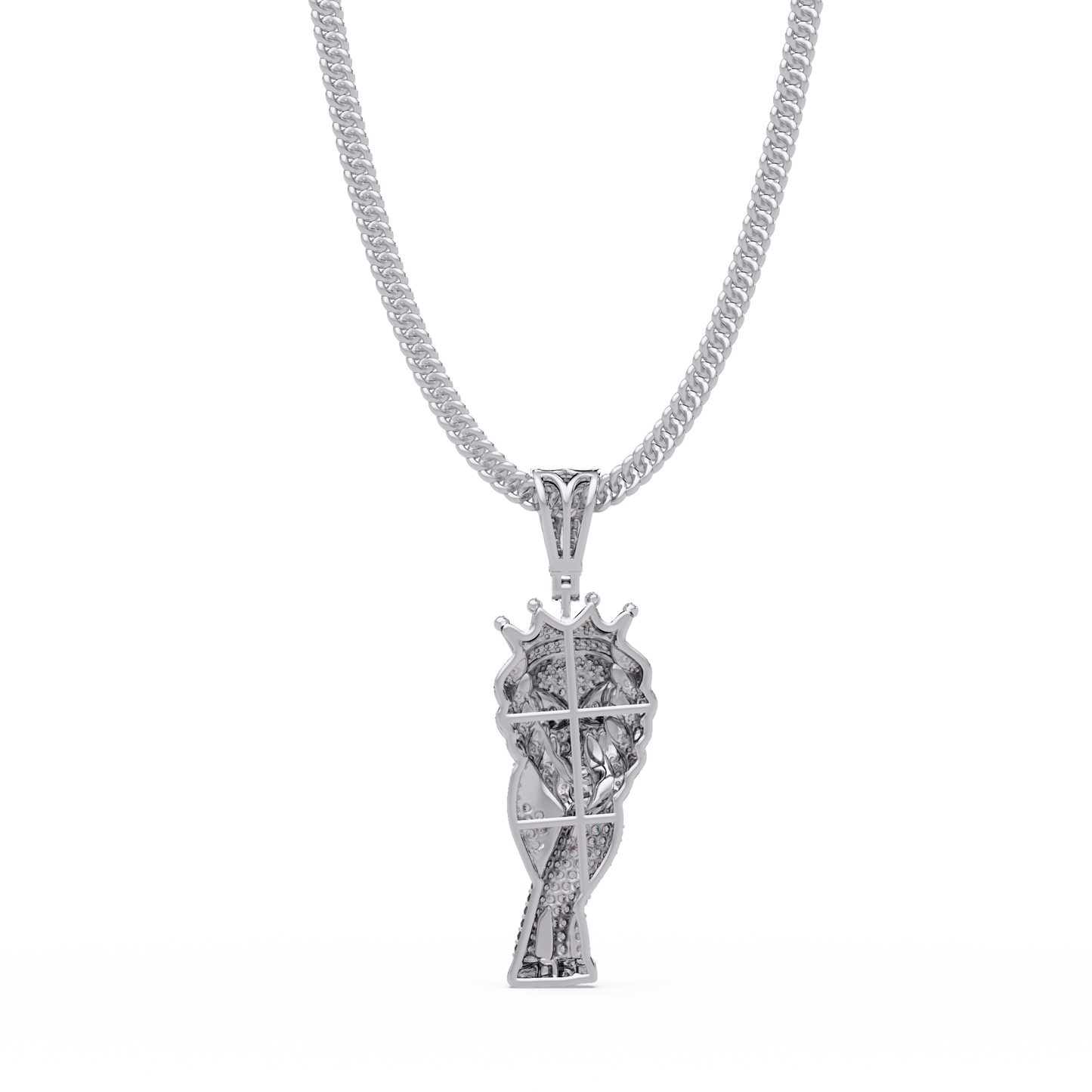 1.12 ct Crowned Pharaoh Diamond Pendant Necklace | 14K Gold |