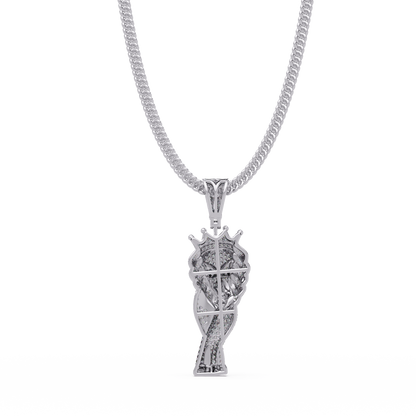 Crowned Pharaoh Diamond Pendant Necklace