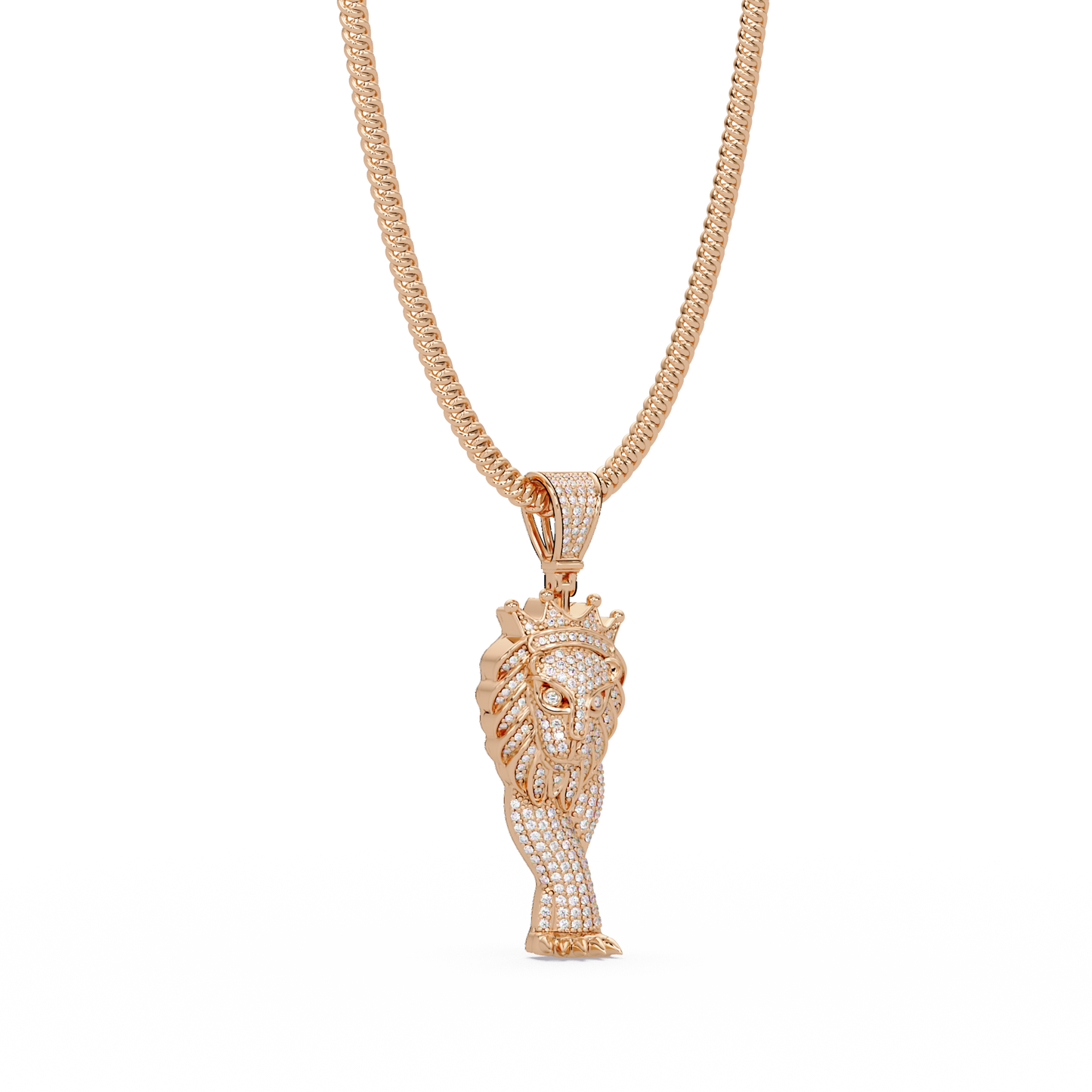 1.12 ct Crowned Pharaoh Diamond Pendant Necklace | 14K Gold |