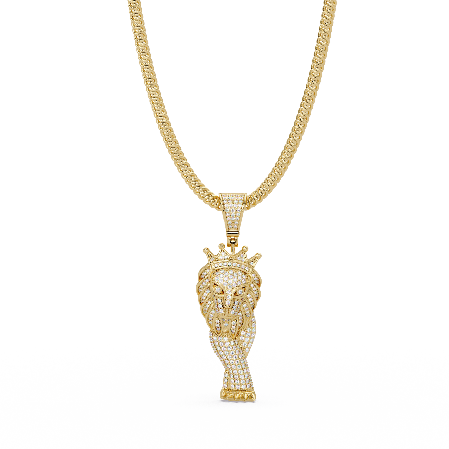 1.12 ct Crowned Pharaoh Diamond Pendant Necklace | 14K Gold |