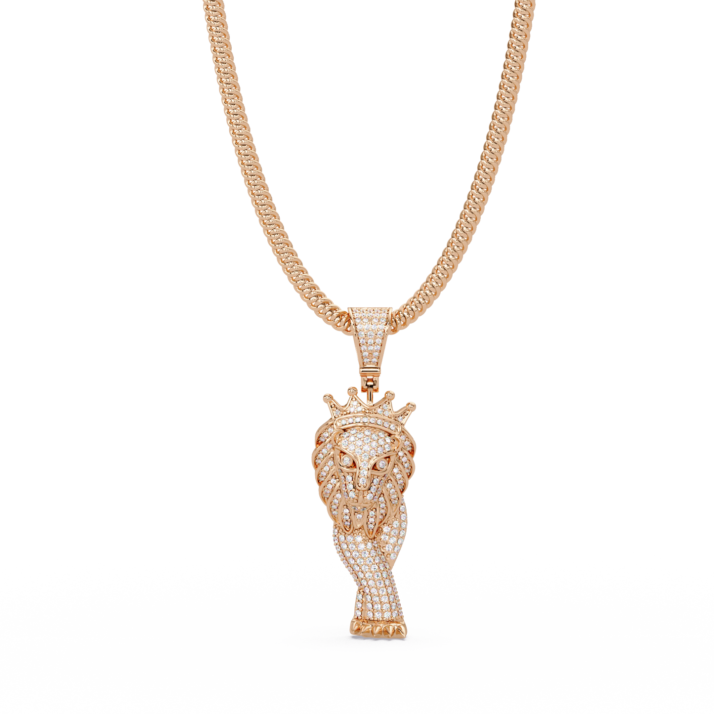 1.12 ct Crowned Pharaoh Diamond Pendant Necklace | 14K Gold |