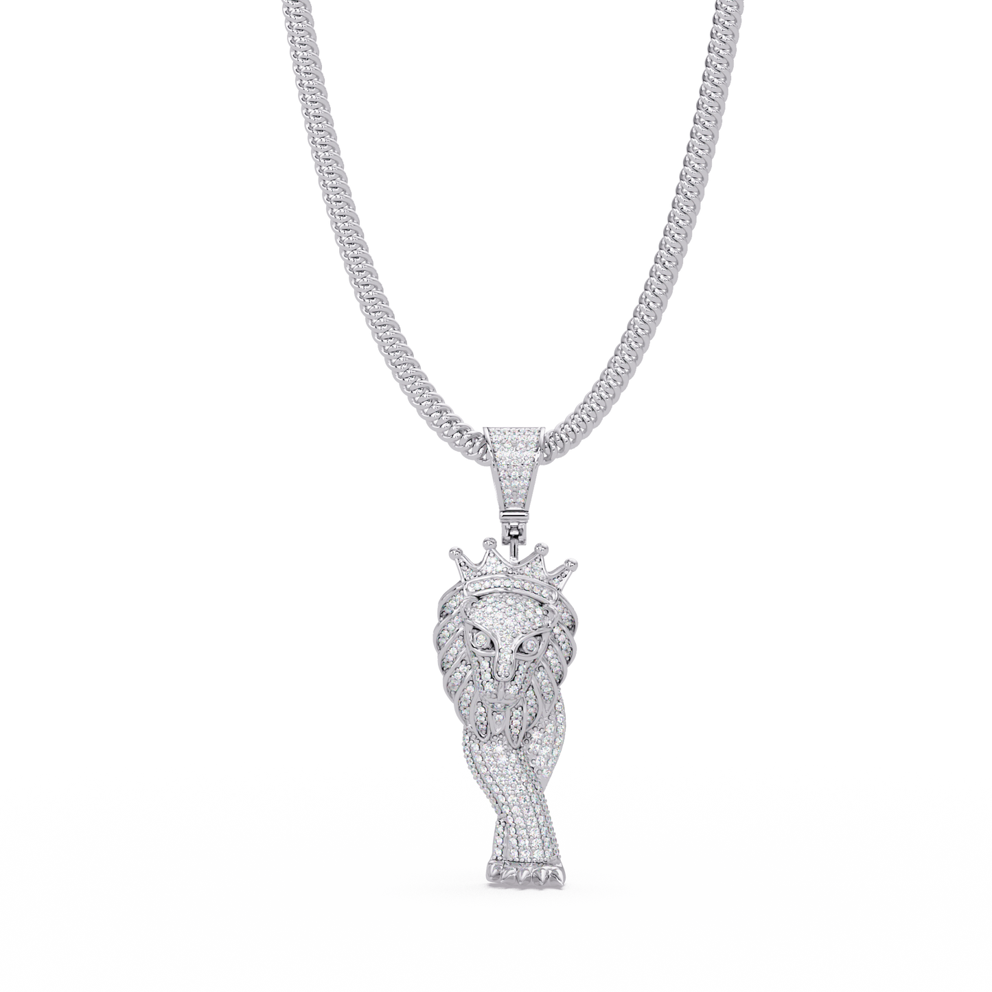 1.12 ct Crowned Pharaoh Diamond Pendant Necklace | 14K Gold |