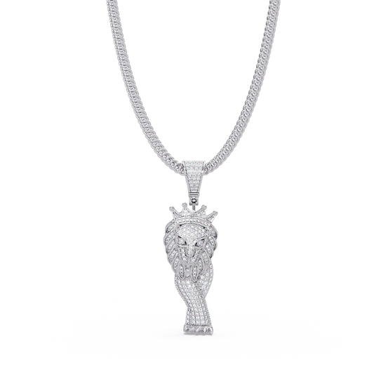 Crowned Pharaoh Diamond Pendant Necklace