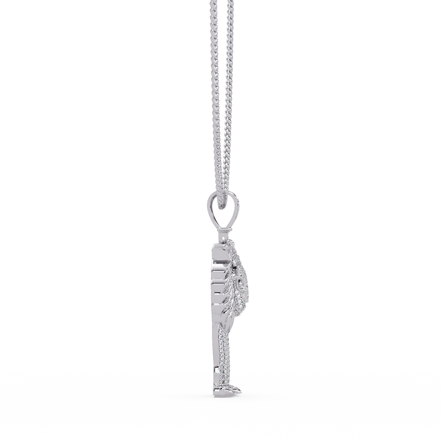 1.12 ct Crowned Pharaoh Diamond Pendant Necklace | 14K Gold |