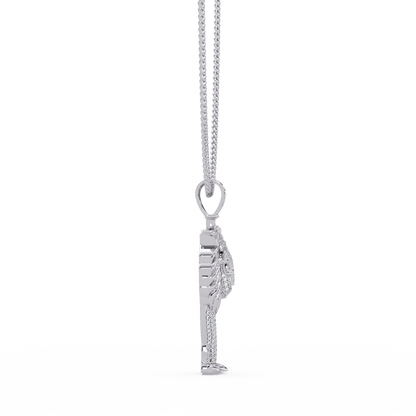 Crowned Pharaoh Diamond Pendant Necklace
