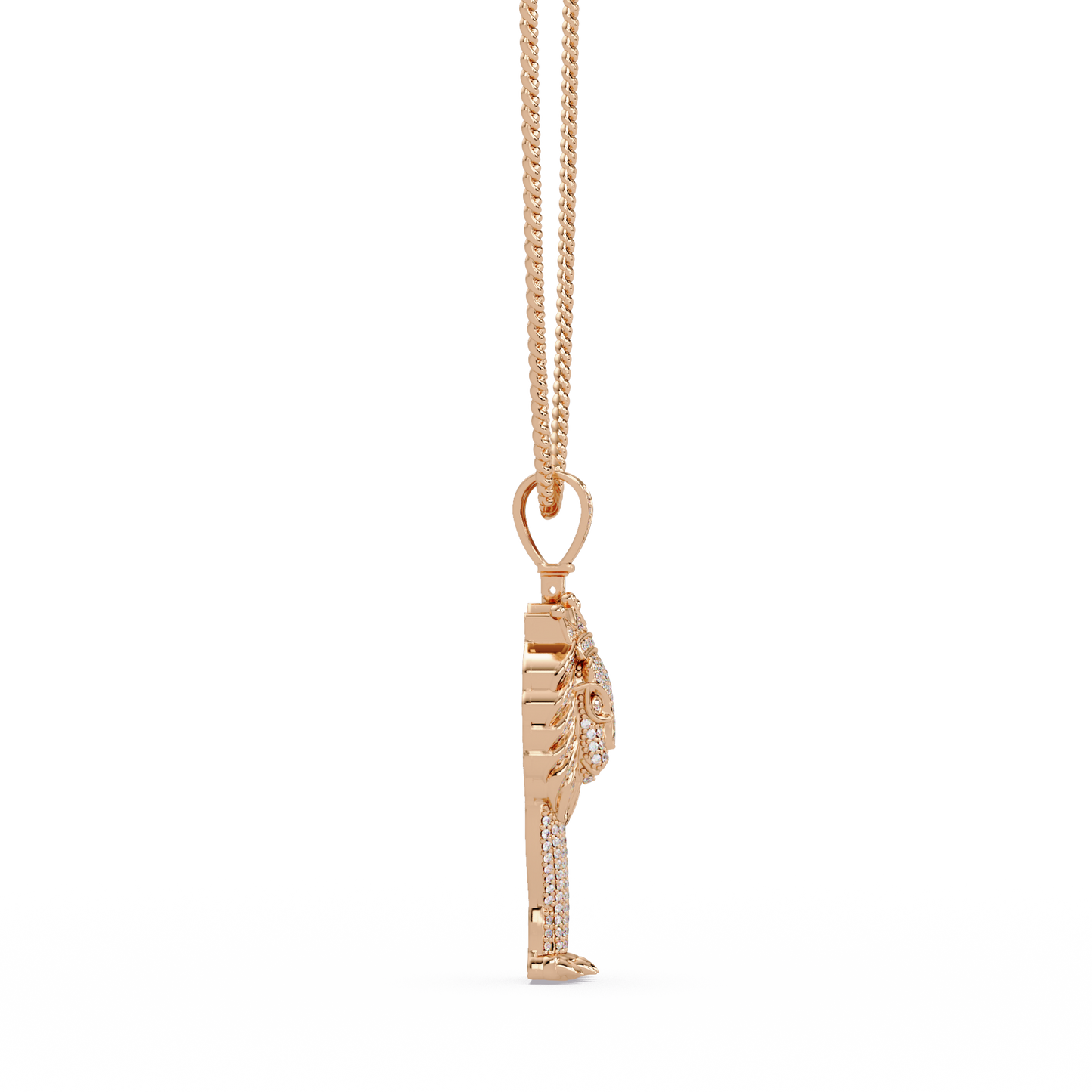 1.12 ct Crowned Pharaoh Diamond Pendant Necklace | 14K Gold |