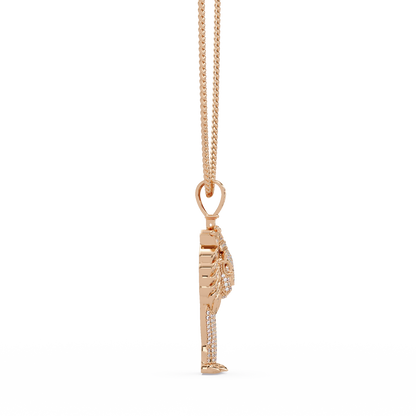 Crowned Pharaoh Diamond Pendant Necklace