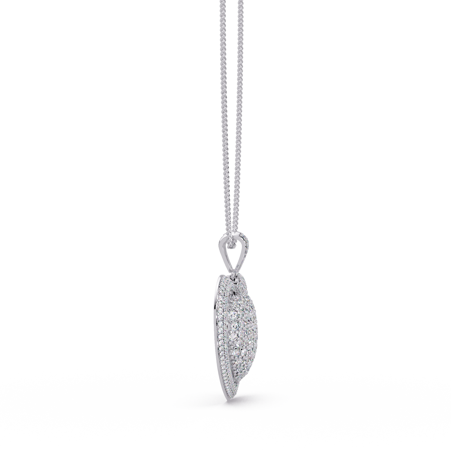 5.73 ct Double Heart Diamond Pendant Necklace | 14K Gold |