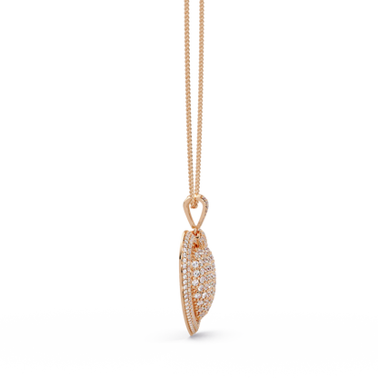 Double Heart Diamond Pendant Necklace