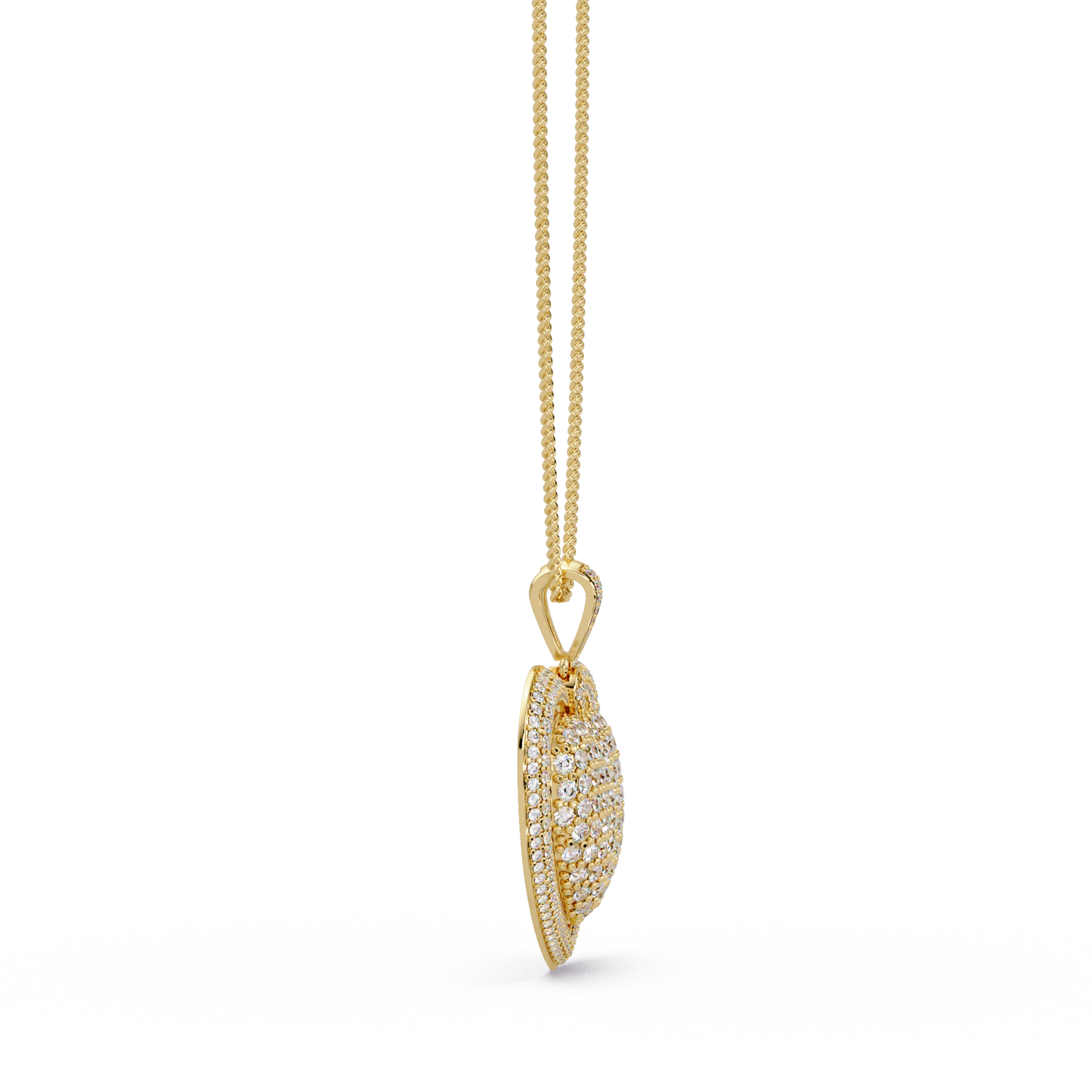 5.73 ct Double Heart Diamond Pendant Necklace | 14K Gold |