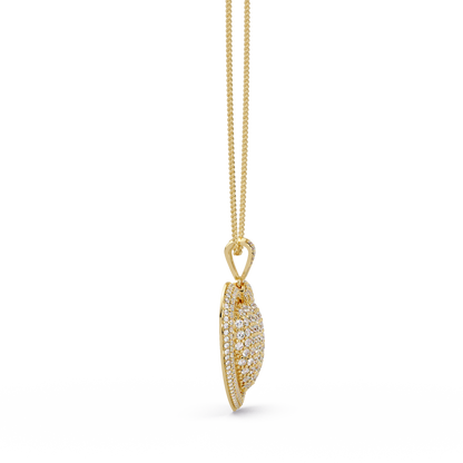 Double Heart Diamond Pendant Necklace
