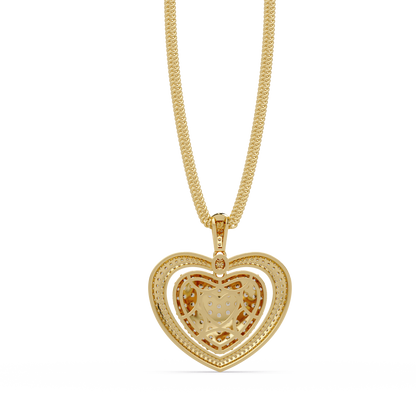 Double Heart Diamond Pendant Necklace