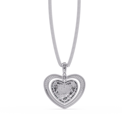 Double Heart Diamond Pendant Necklace