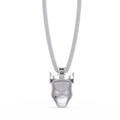 Crown Skull Diamond Pendant Necklace