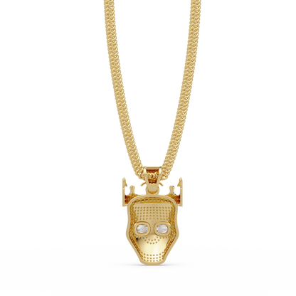Crown Skull Diamond Pendant Necklace