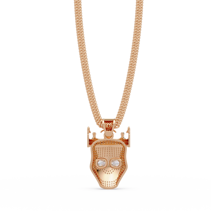 Crown Skull Diamond Pendant Necklace