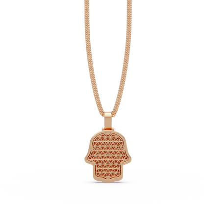Hamsa Hand Diamond Pendant Necklace